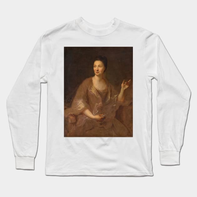 Portrait Of A Woman by Jean-Francois de Troy Long Sleeve T-Shirt by Classic Art Stall